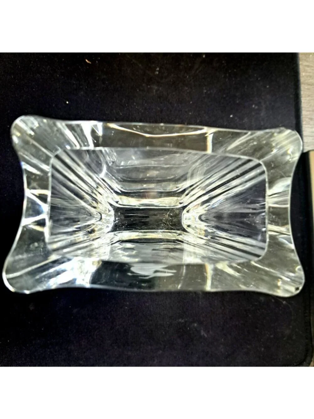 Vintage Skruf Sweden MCM Art Glass Lead Crystal Etched Vase Praying Girl Signed